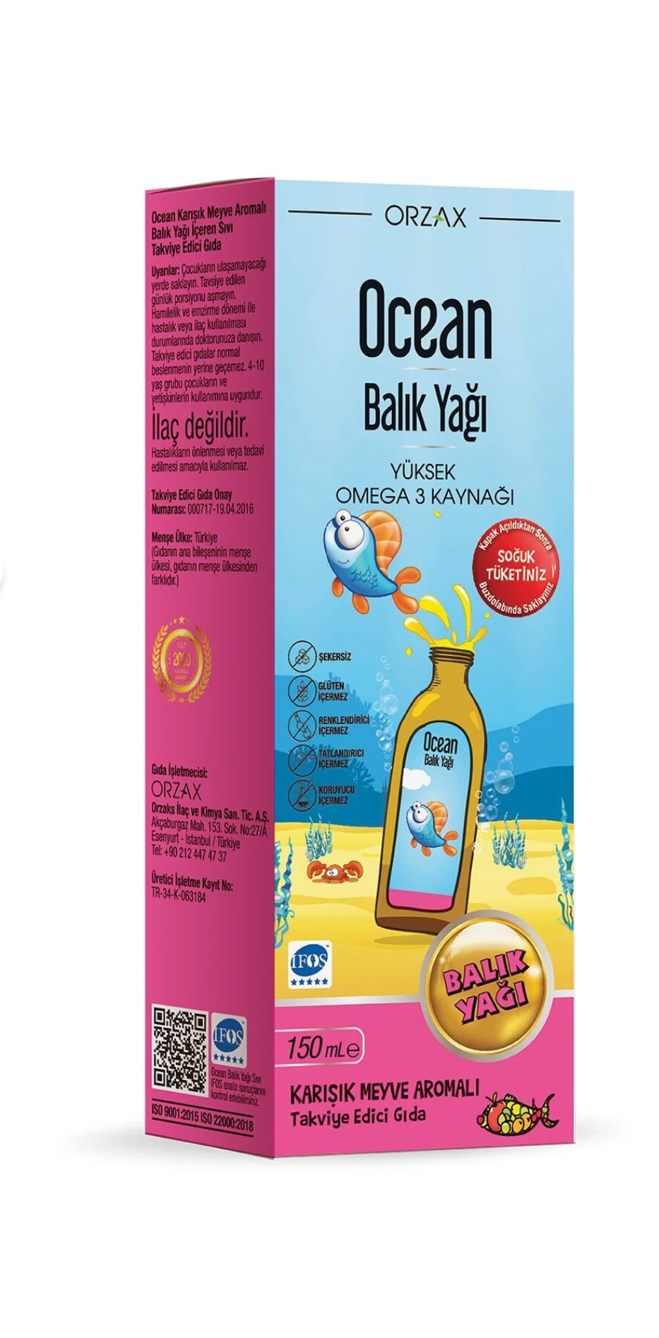ORZAX Ocean KARIŞIK Balık Yağı Şurubu 150ml